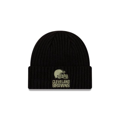 Cleveland Browns Gorra | New Era NFL Salute To Service Cuff Knit Beanie Mexico - Negros